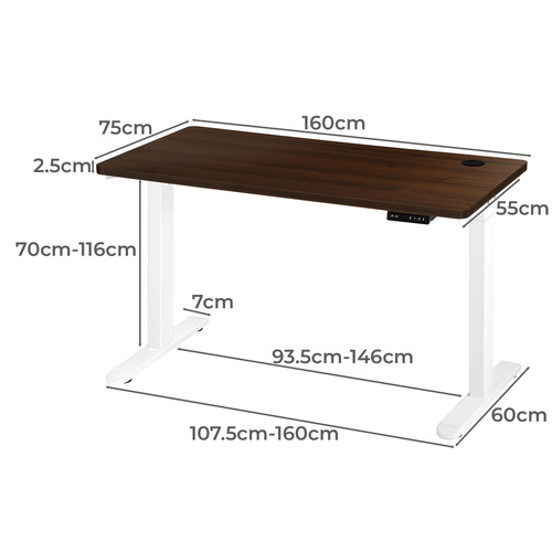 Octavia 163cm Dual Motor Electric Sit & Stand Desk