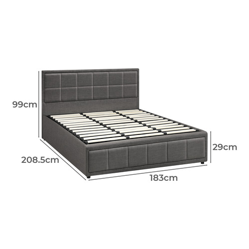 Grey Teo Gas Lift Bed Frame