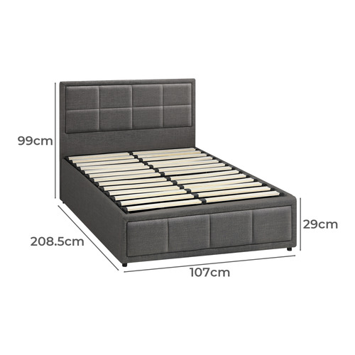 Grey Teo Gas Lift Bed Frame