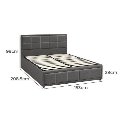 Grey Teo Gas Lift Bed Frame