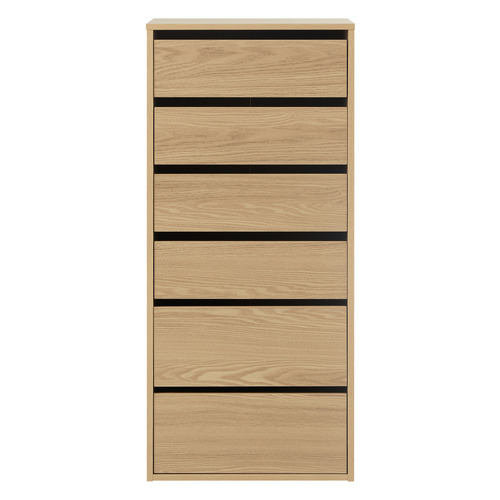 Natural Cassandra 6 Drawer Wardrobe