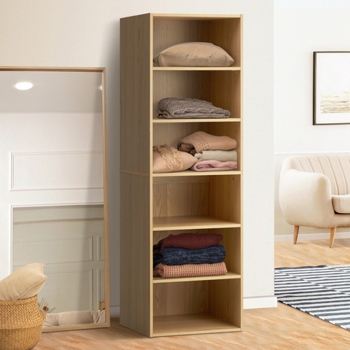 Natural Cassandra 6 Shelf Wardrobe