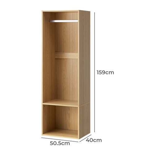 LivingFusion Natural Cassandra Open Wardrobe | Temple & Webster