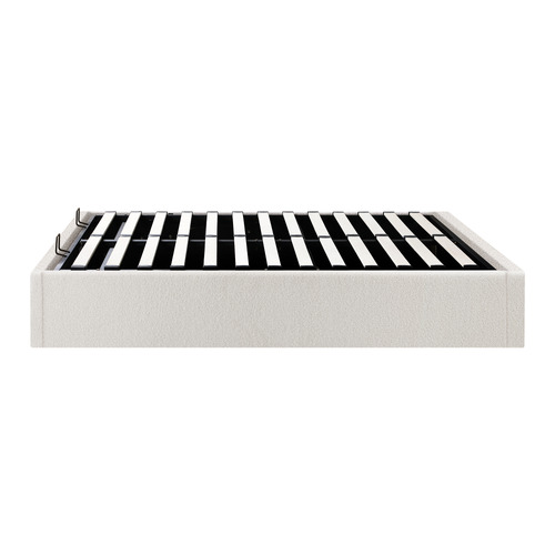 White Seraphine Boucle Gas Lift Bed Base