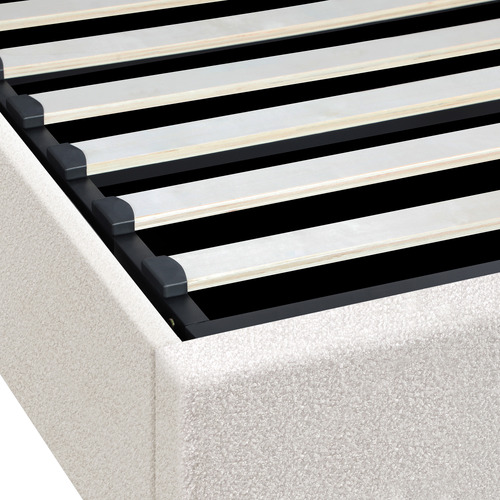 White Seraphine Boucle Gas Lift Bed Base