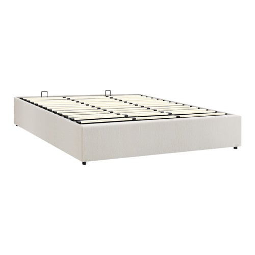 White Seraphine Boucle Gas Lift Bed Base