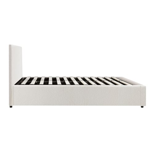 Elena Boucle Gas Lift Storage Bed Frame