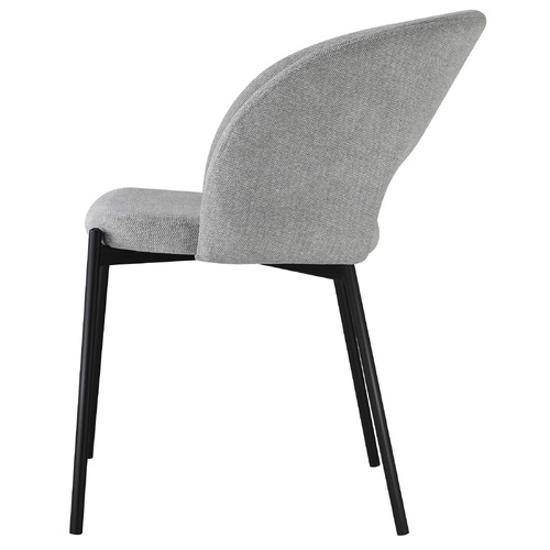 Livingfusion Grey Wilson Faux Linen Dining Chairs 