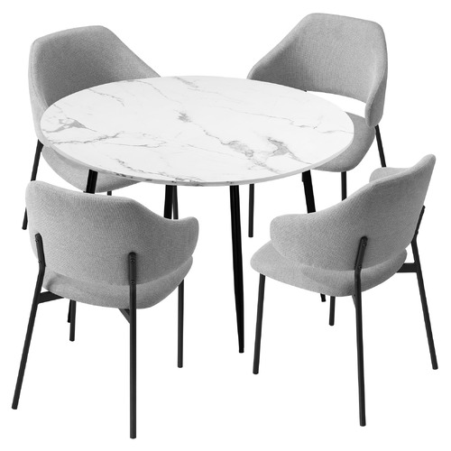 4 Seater Grey Tyler Dining Table & Chair Set