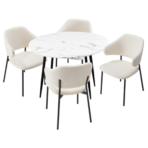 4 Seater White Tyler Dining Table & Chair Set