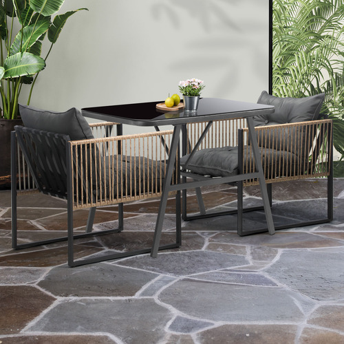 Hicks Steel Outdoor Dining Table & Chair Set