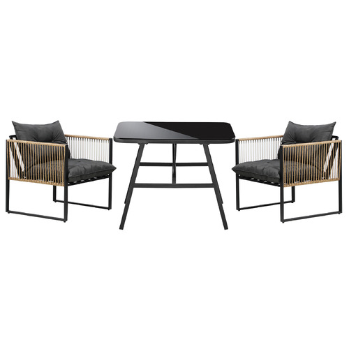 Hicks Steel Outdoor Dining Table & Chair Set