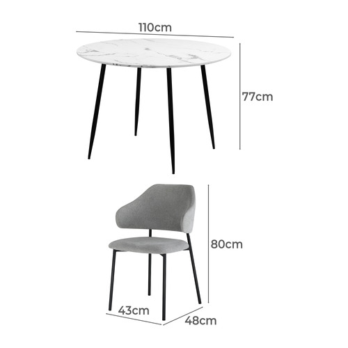 4 Seater Tyler Linen Dining Table & Chair Set