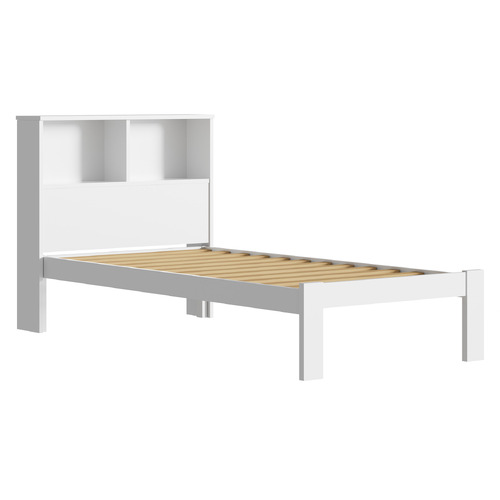 Isabelle Pine Wood Single Bed with Shelves