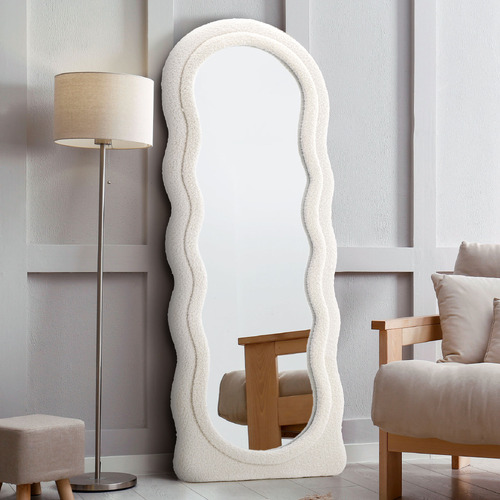 LivingFusion Verity Boucle Full Length Mirror | Temple & Webster