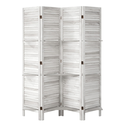4 Panel Kryvo Room Divider with Shelves