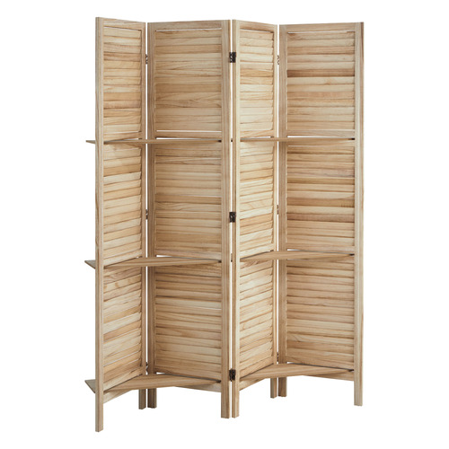 4 Panel Kryvo Room Divider with Shelves