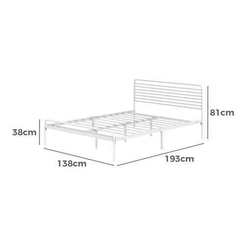 White Sonya Metal Bed Frame