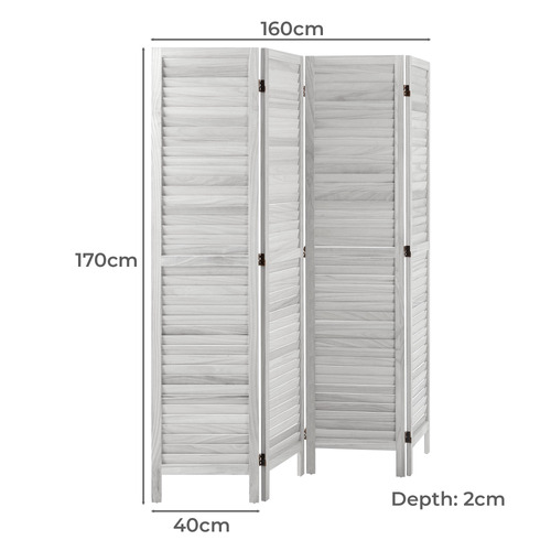 4 Panel Kryvo Paulownia Wood Room Divider