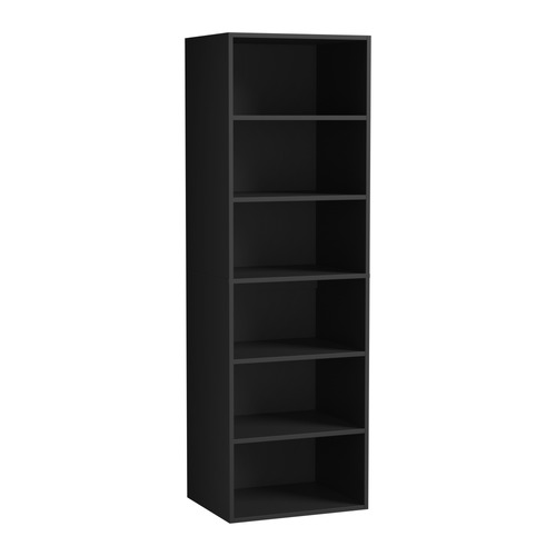 Black Cassandra 6 Shelf Wardrobe