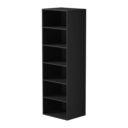 Black Cassandra 6 Shelf Wardrobe