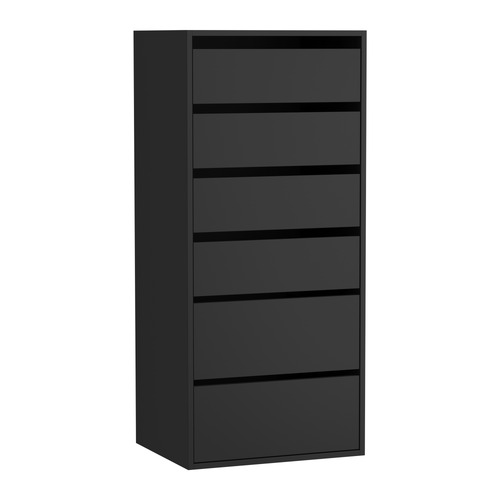 Black Cassandra 6 Drawer Wardrobe