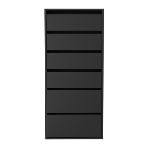 Black Cassandra 6 Drawer Wardrobe