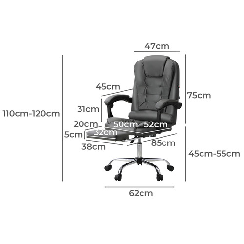 Loren Massage Chair with Footrest