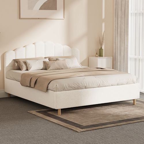 Livingfusion Ellora Boucle Bed Frame 