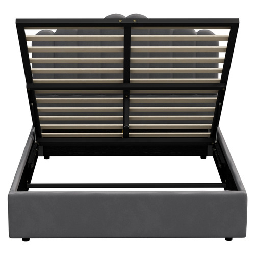 Grey Claire Velvet Gas Lift Bed Frame