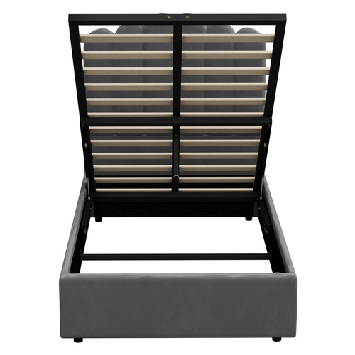 Grey Claire Velvet Gas Lift Bed Frame