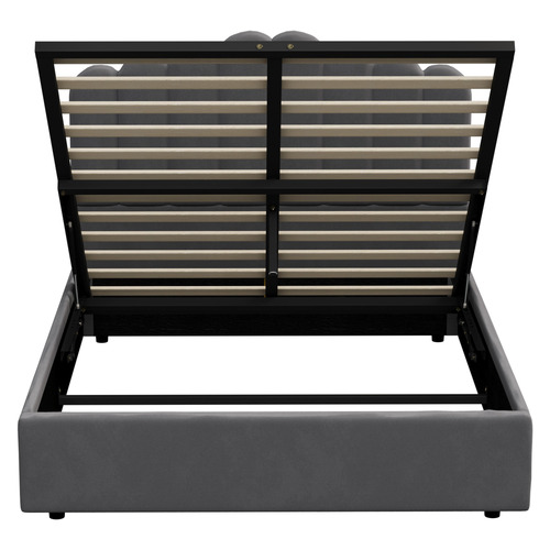 Grey Claire Velvet Gas Lift Bed Frame