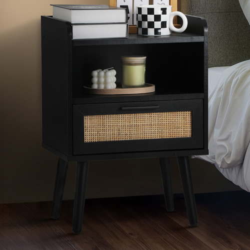Black Reo Bedside Table