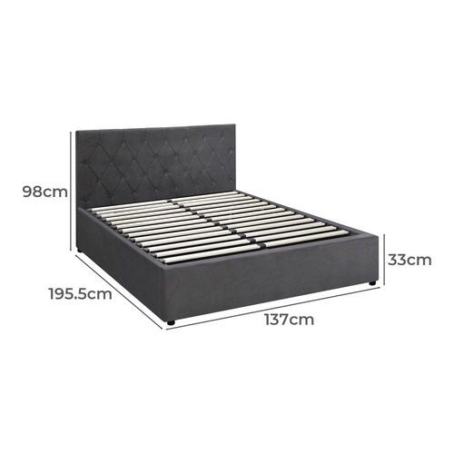 Kenzo Velvet Gas Lift Storage Bed