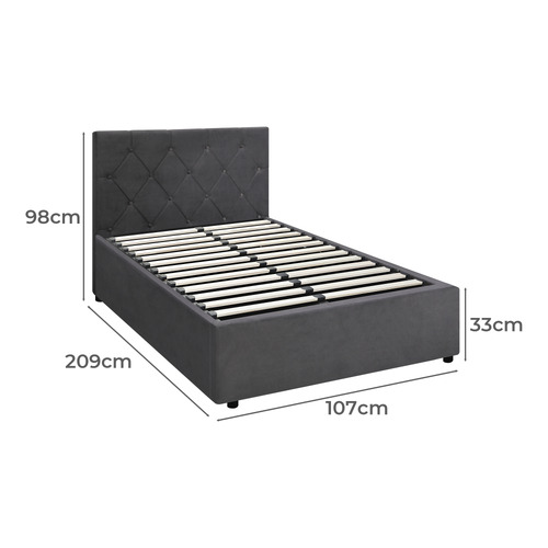 Kenzo Velvet Gas Lift Storage Bed