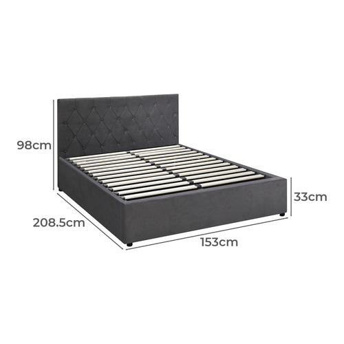 Kenzo Velvet Gas Lift Storage Bed