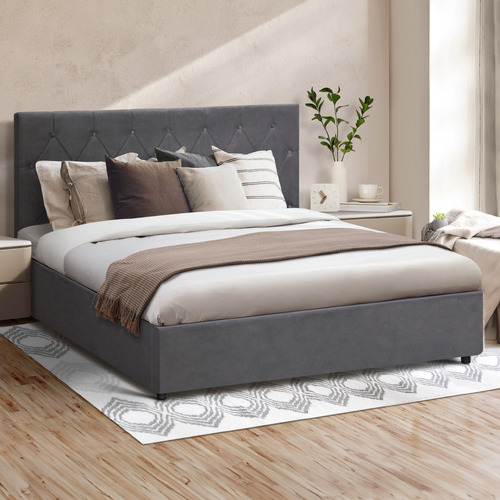 Kenzo Velvet Gas Lift Storage Bed