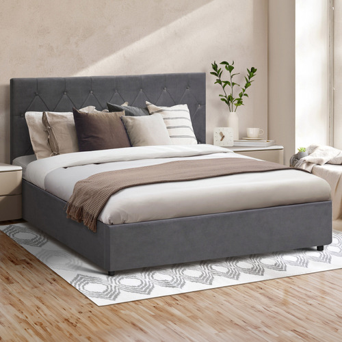 Kenzo Velvet Gas Lift Storage Bed