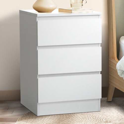 LivingFusion Carolla 3 Drawer Bedside Table | Temple & Webster