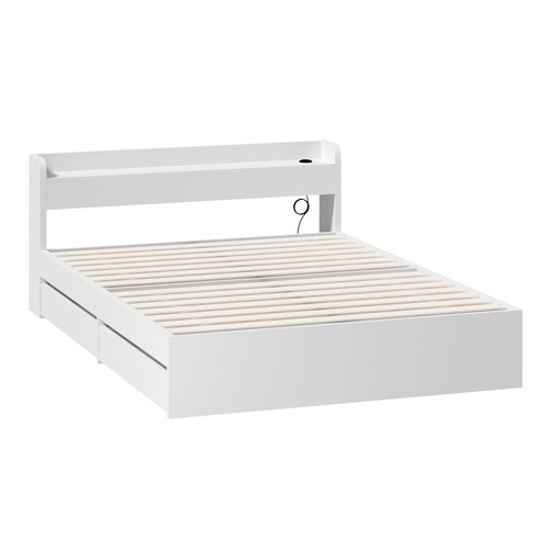 White Schrader Bed Frame with Storage