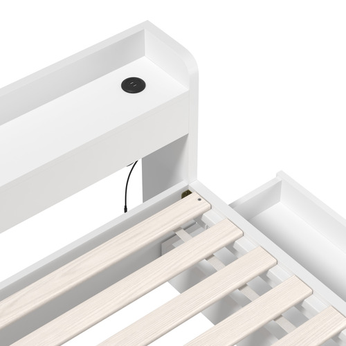 White Schrader Bed Frame with Storage