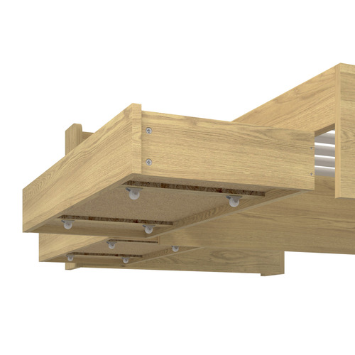 Natural Cassandra Bed with USB Port & Drawers