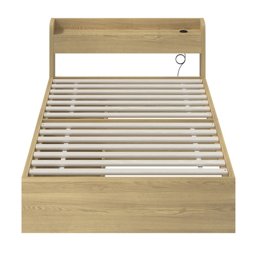 Natural Cassandra Bed with USB Port & Drawers