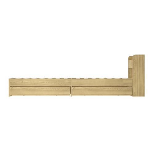 Natural Cassandra Bed with USB Port & Drawers
