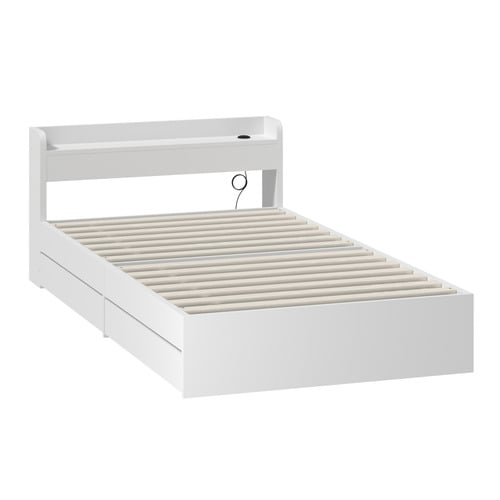White Schrader Bed Frame with Storage