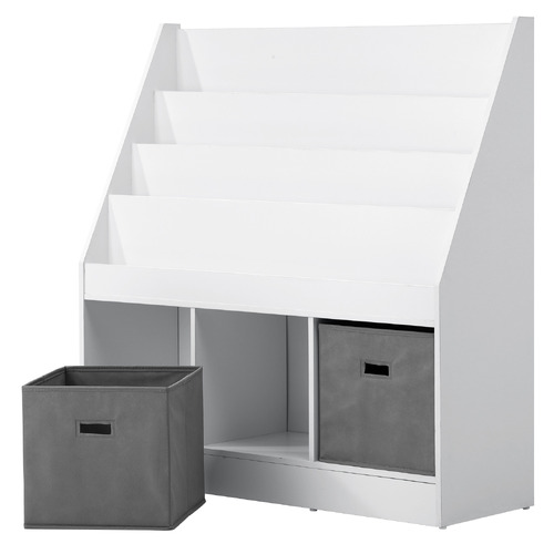 Kids' Emmett Bookshelf with Storage Basket