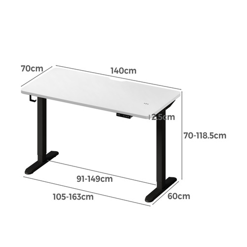 Virginia I 140cm Single Motor Electric Sit & Stand Desk