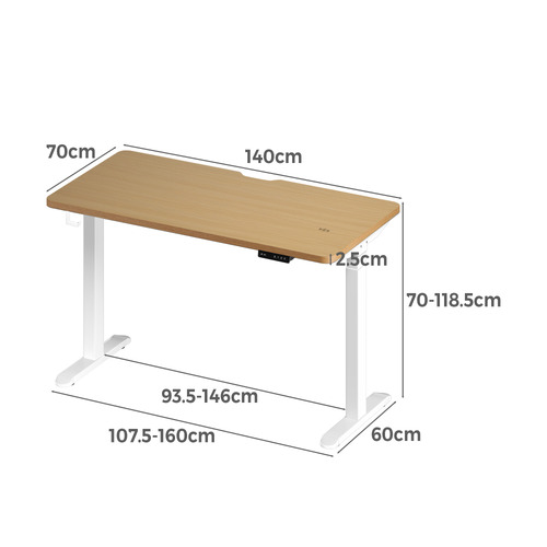 Virginia II 140Cm Dual Motor Electric Sit & Stand Desk