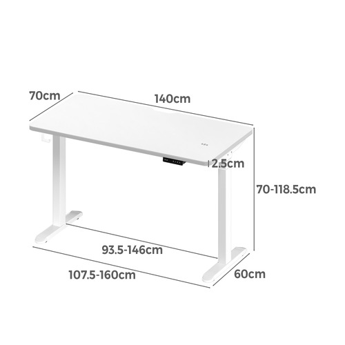 Virginia II 140Cm Dual Motor Electric Sit & Stand Desk