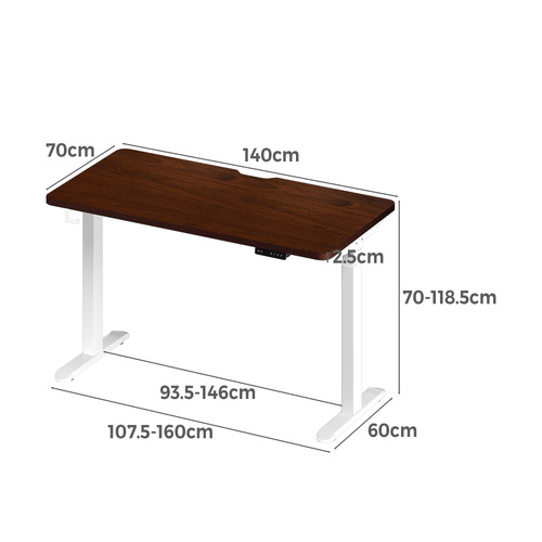 Virginia II 140Cm Dual Motor Electric Sit & Stand Desk